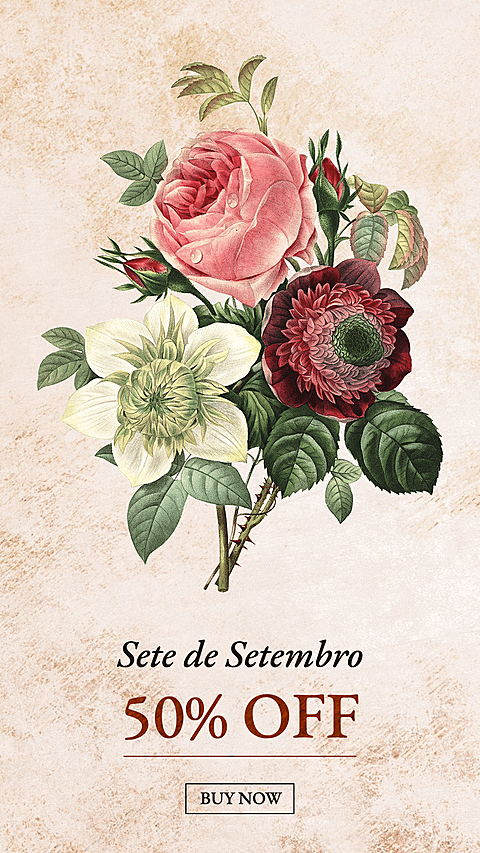 Brazil Independence Day Floral Print Sales Poster Ecommerce Story