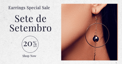 Brazil Independence day Earring Accessories and Jewelry Discount Sale Ecommerce Banner