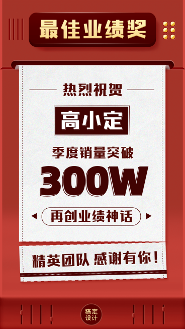 简约微商团队喜报最佳业绩奖预览效果