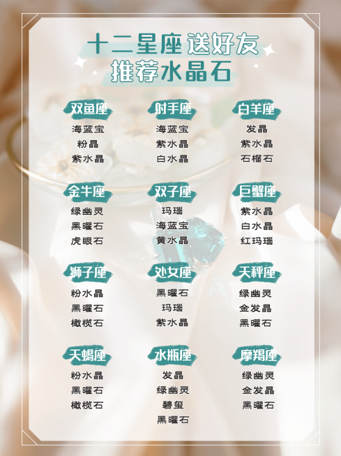 星座水晶石简约轻设计小红书配图预览效果