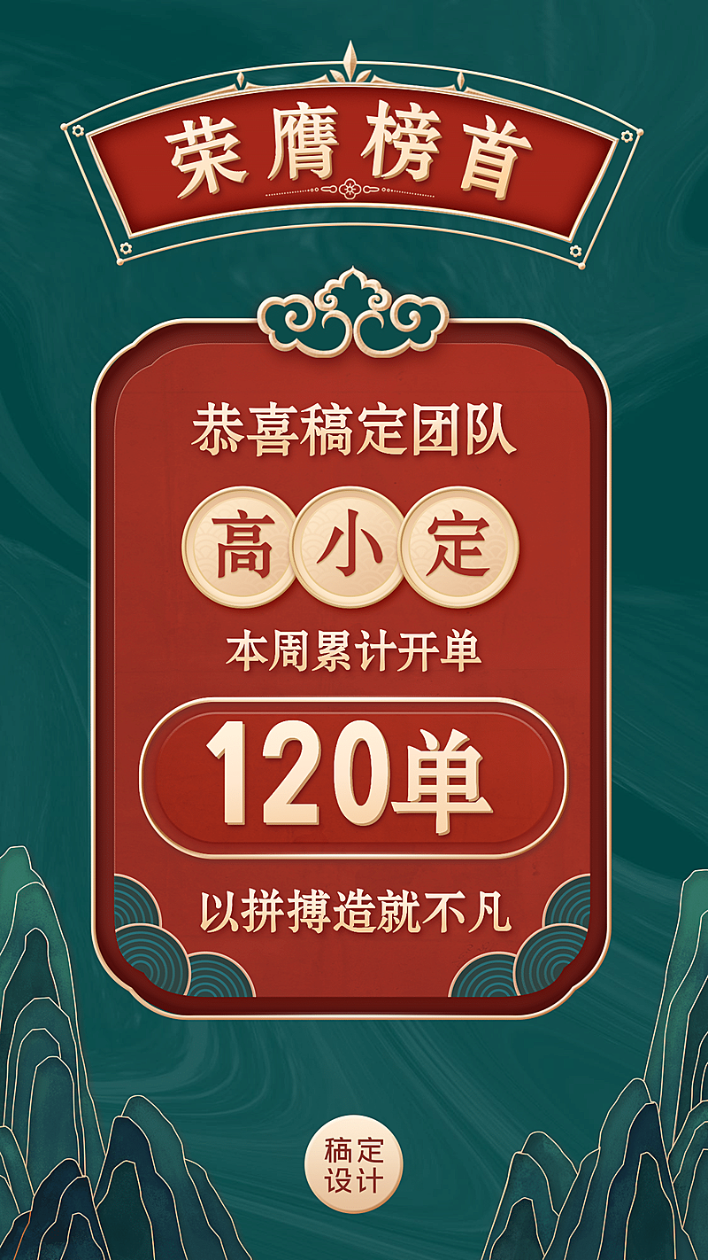 微商团队喜报柔宇榜单复古风