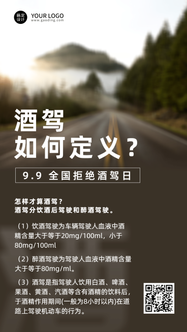 全国拒绝酒驾日知识科普实景手机海报预览效果