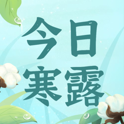 寒露节气祝福问候棉花手绘次图