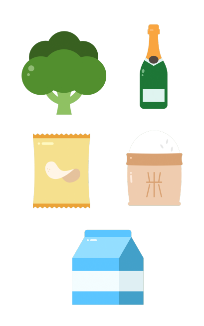 手绘电商食品元素组合海报预览效果