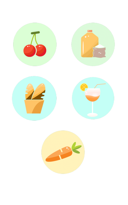 手绘电商食品元素组合海报预览效果