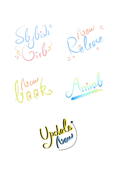 通用电商英文装饰元素组合海报预览效果