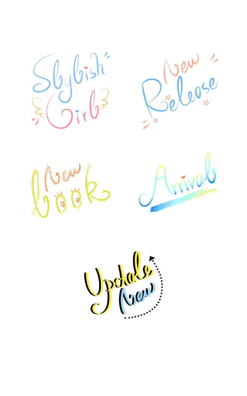 通用电商英文装饰元素组合海报