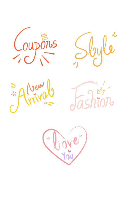 通用电商英文装饰元素组合海报预览效果