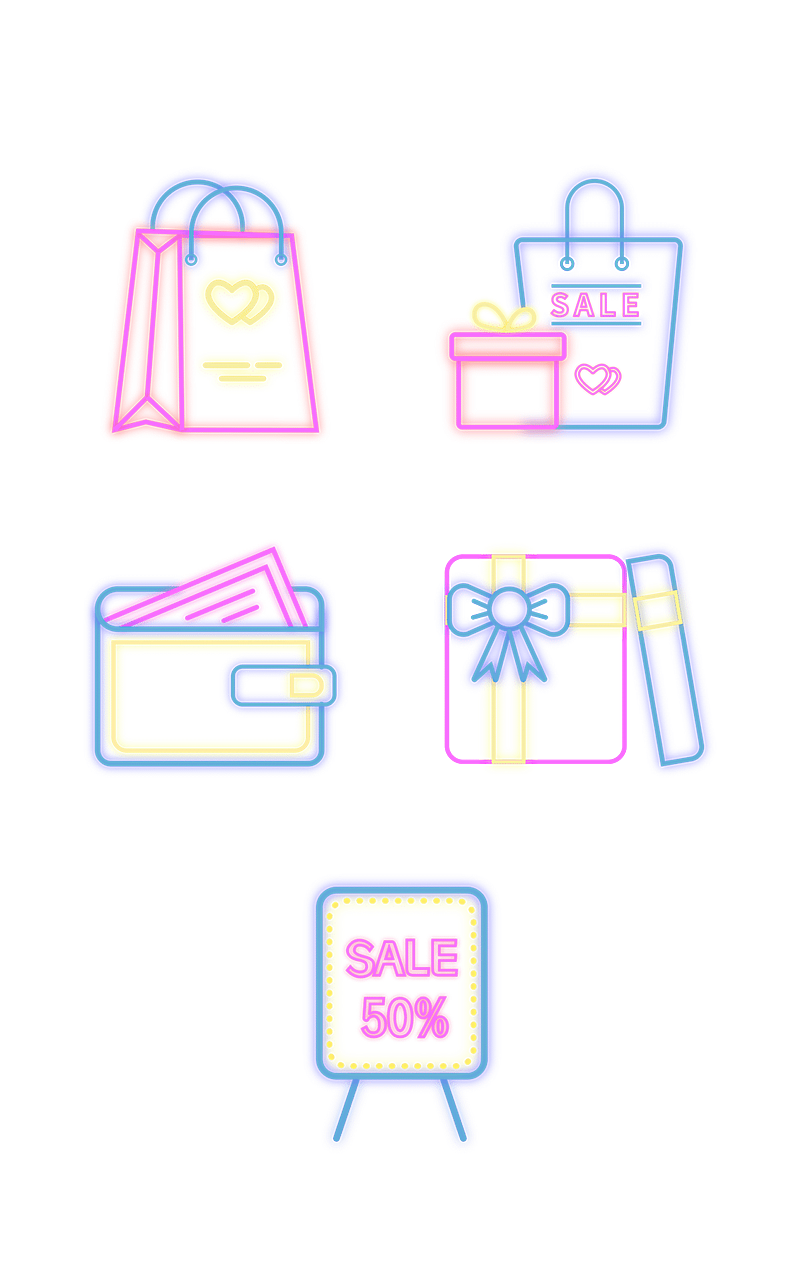 通用电商购物元素组合海报