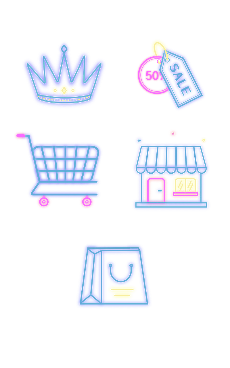 通用电商购物元素组合海报