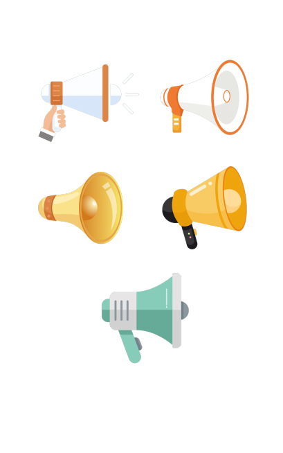 通用电商喇叭通知元素组合海报预览效果