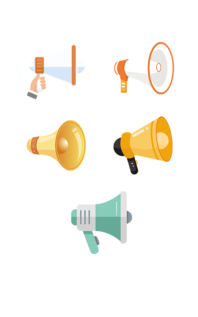 通用电商喇叭通知元素组合海报