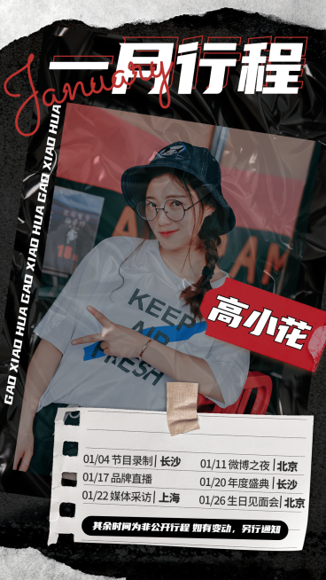 明星行程图人物宣传海报娱乐应援预览效果