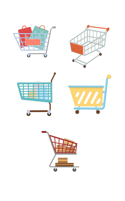 通用电商购物车元素组合海报预览效果