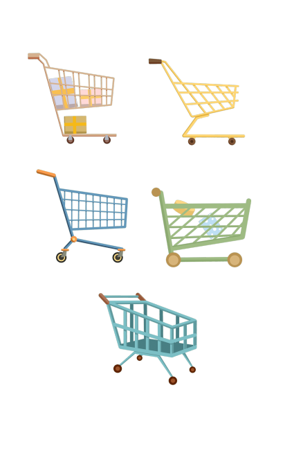 通用电商购物车元素组合海报预览效果