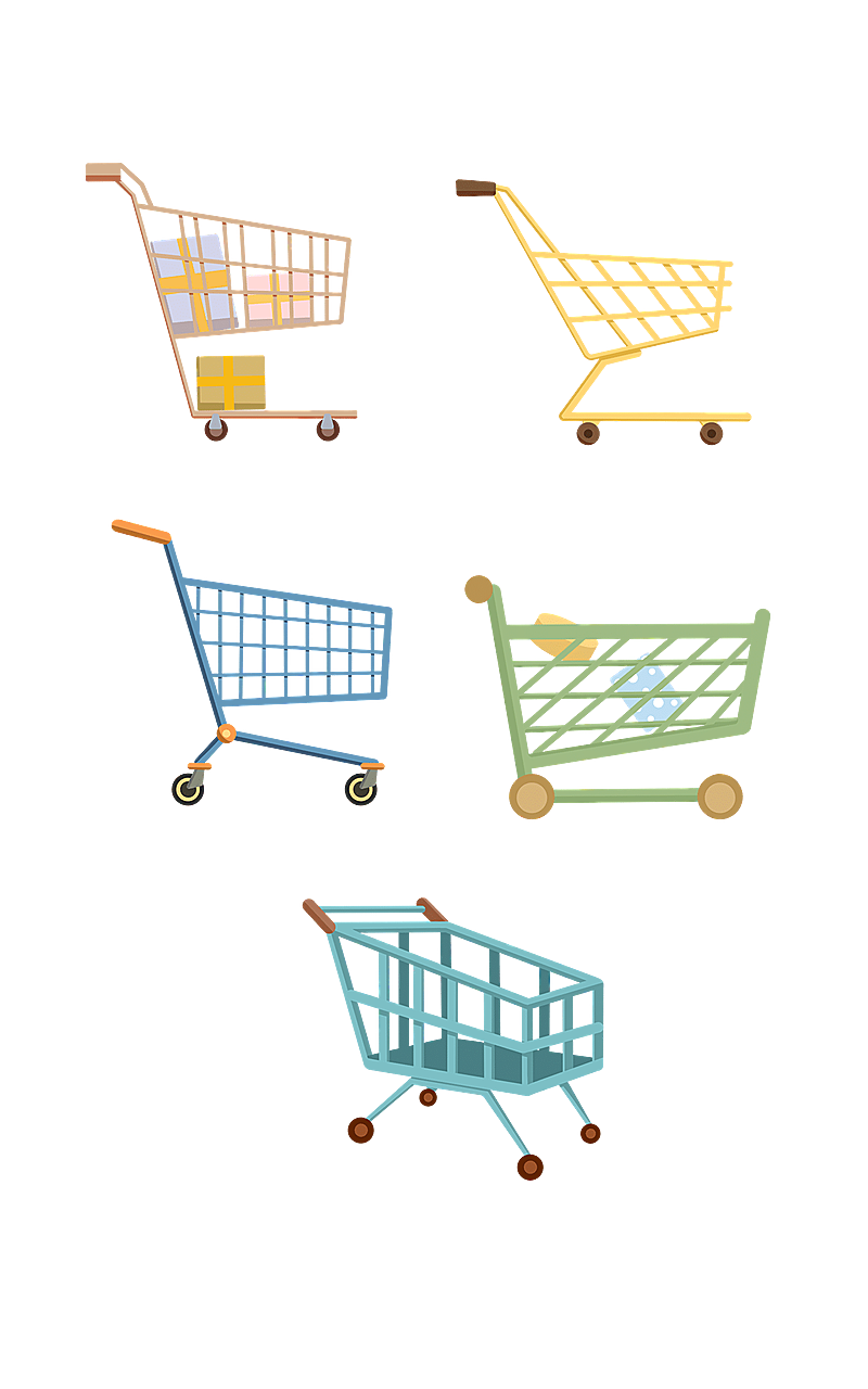 通用电商购物车元素组合海报