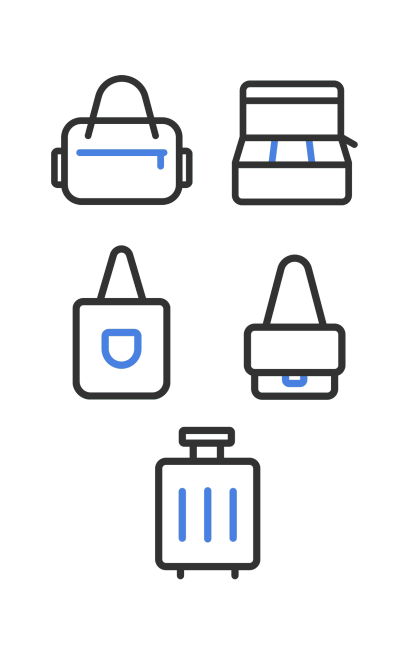 电商箱包元素组合海报预览效果