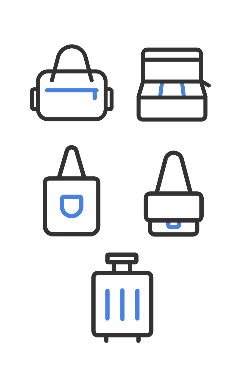 电商箱包元素组合海报