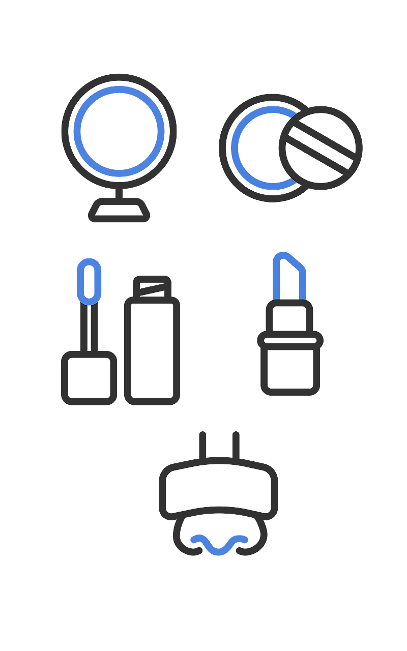 电商美妆元素组合海报