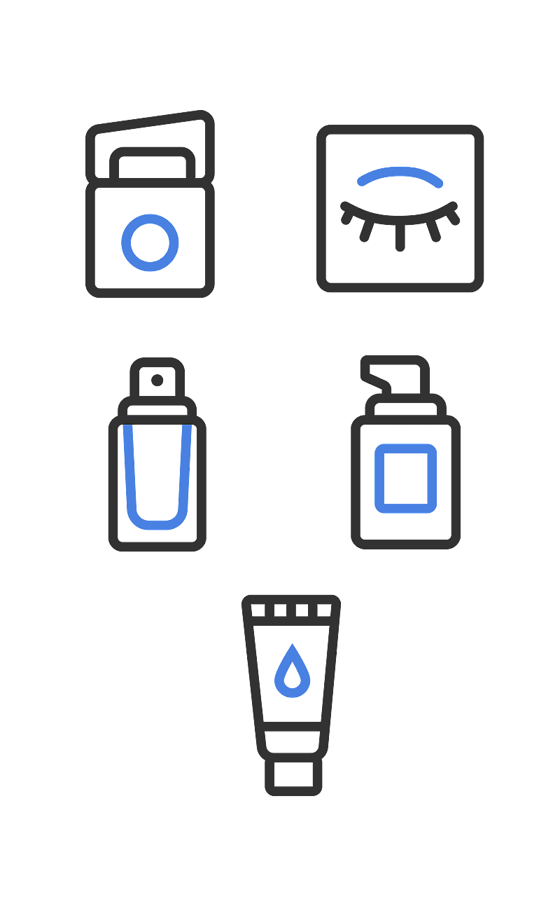 电商美妆护肤元素组合海报