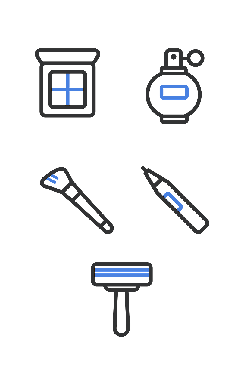 电商美妆元素组合海报
