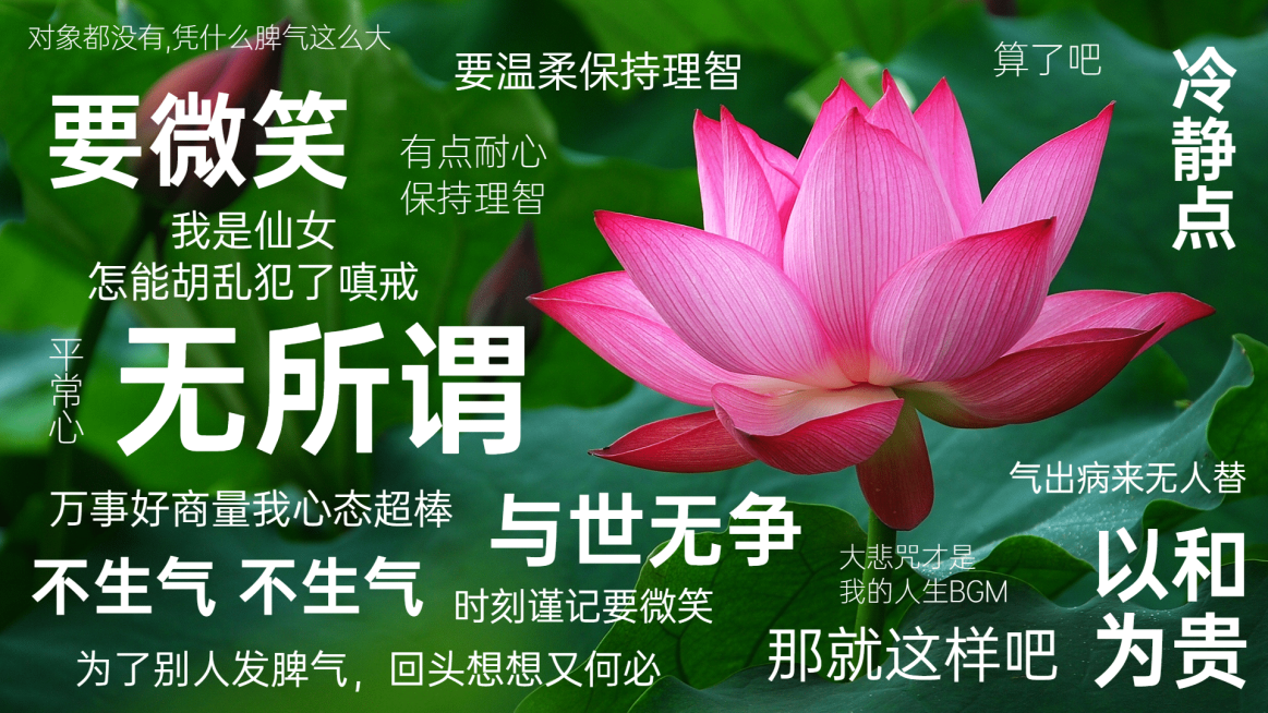 佛系莲花打工人专用电脑桌面壁纸预览效果