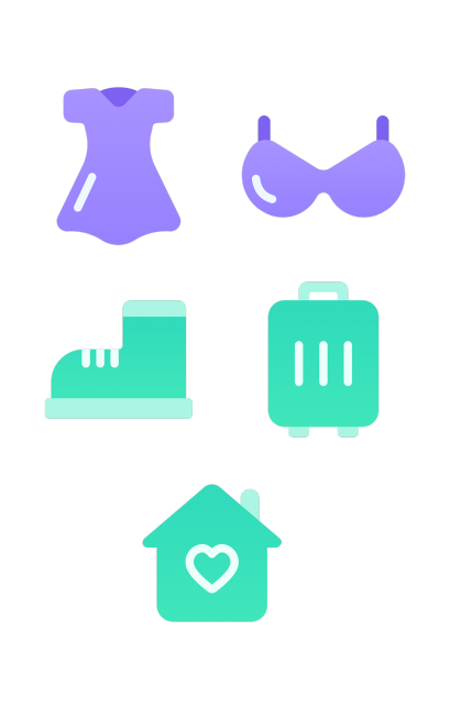 手绘电商服装元素组合海报预览效果