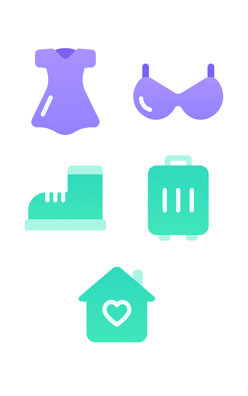 手绘电商服装元素组合海报