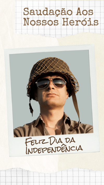 Minimalist Brazil Independence Day Polaroid Soldier Photos Instagram Story