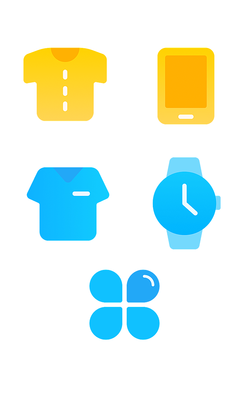 手绘电商服饰元素组合海报