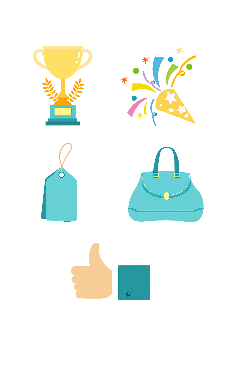 手绘电商购物元素组合海报