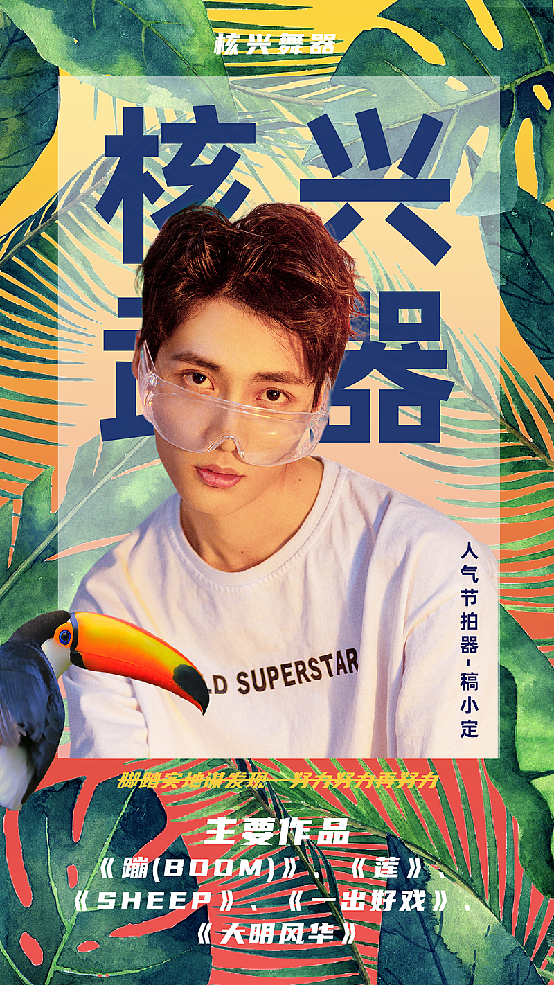 夏日热带雨林安利海报明星