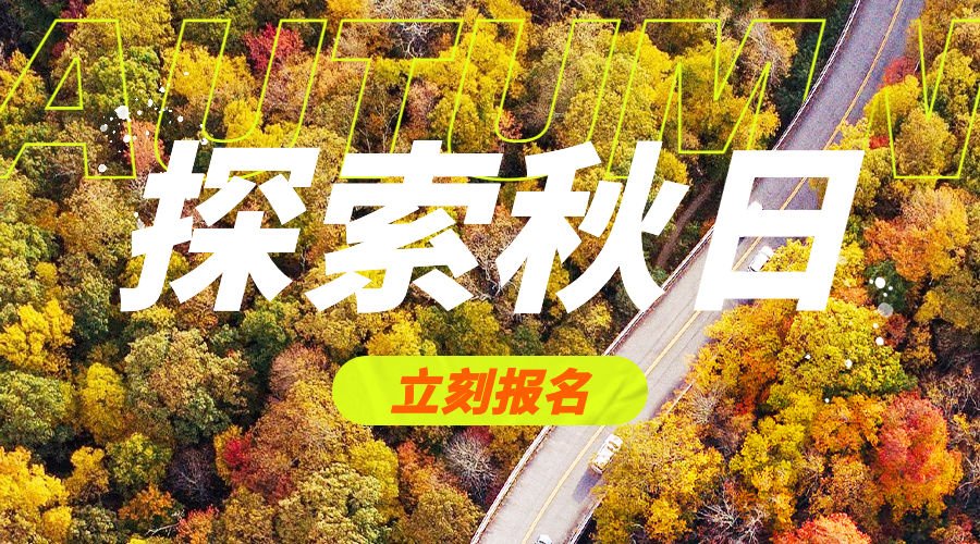秋季旅游线路营销实景海报banner预览效果