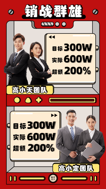 微商团队喜报销战群雄创意喜庆预览效果