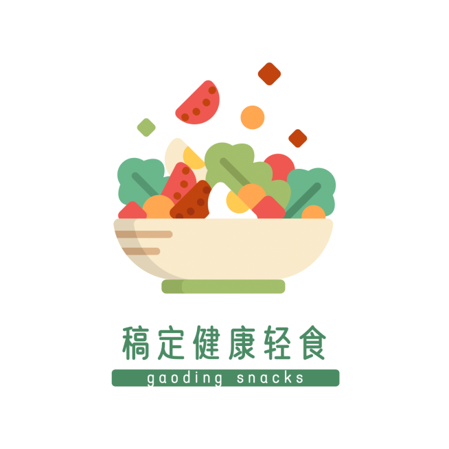 Logo头像餐饮美食手绘清新轻食沙拉店标预览效果