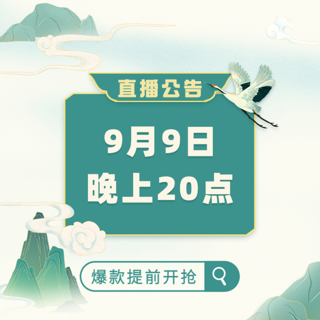 商品零售99划算节直播预告中国风活动主图预览效果