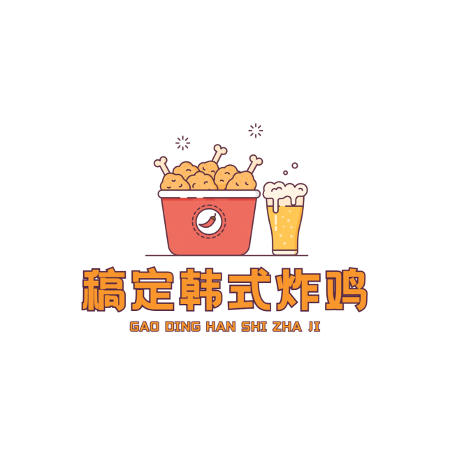 炸鸡汉堡品牌宣传简约LOGO头像预览效果