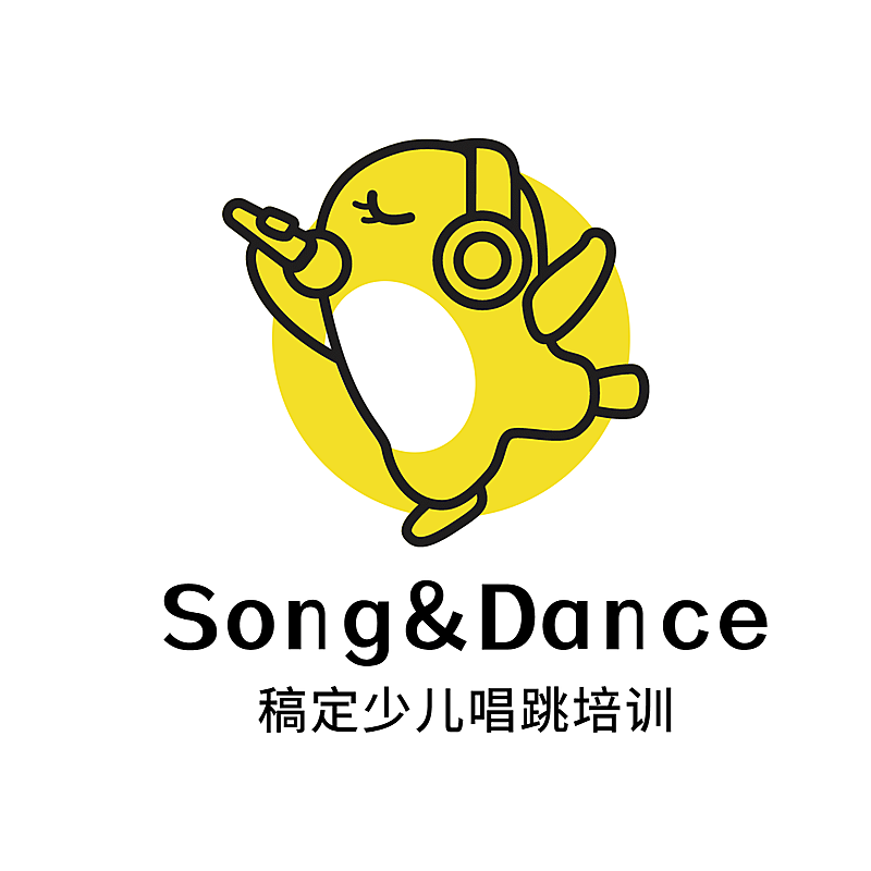 教育培训少儿唱跳简约卡通logo