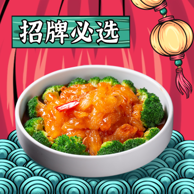 餐饮美食攻略指南手绘海报
