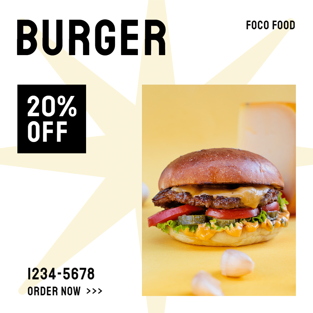 Simple Burger Display Promo Ecommerce Product Image