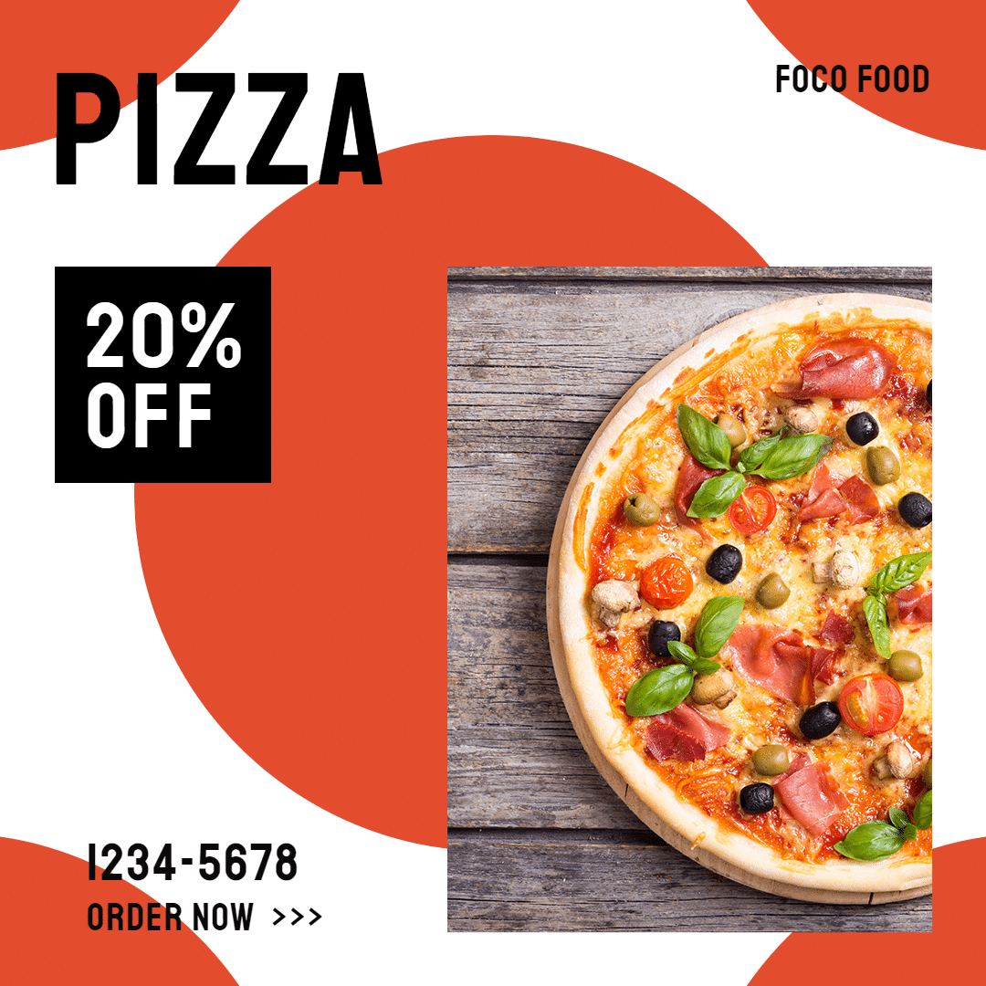 Simple Pizza Display Promo Ecommerce Product Image预览效果
