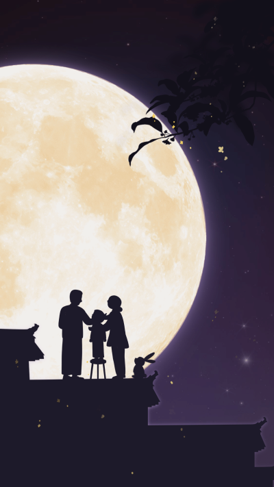 贴纸大作战中秋活动手机海报