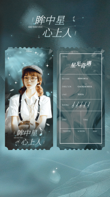 华丽梦幻风电影应援票根预览海报预览效果
