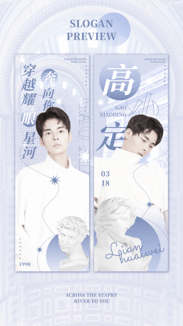 华丽唯美梦幻竖版应援手幅预览海报预览效果