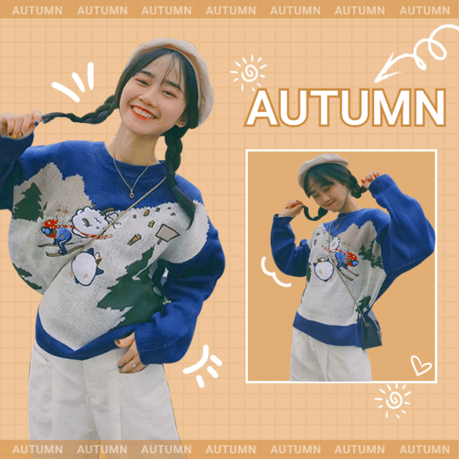 简约秋上新服装女装微淘主图预览效果