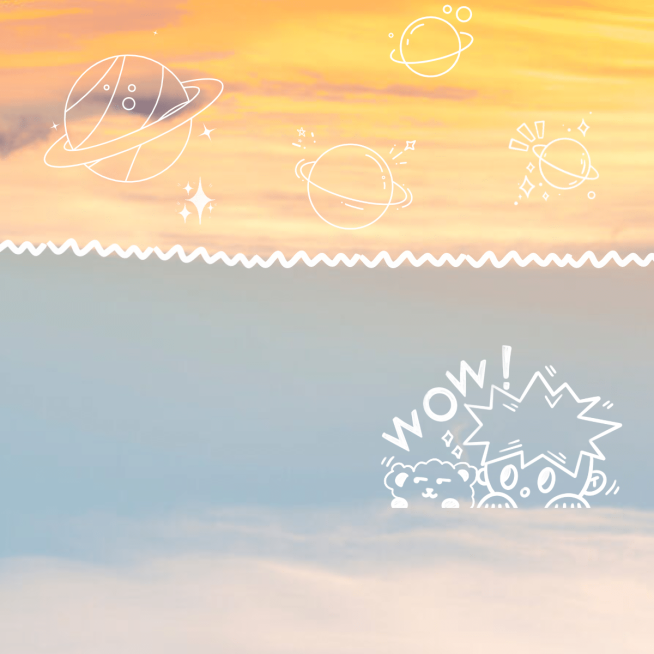 简约清新手绘小男孩星球晒照plog预览效果
