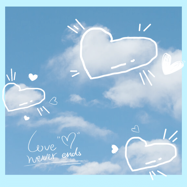 简约清新线条爱心小鱼晒照plog预览效果