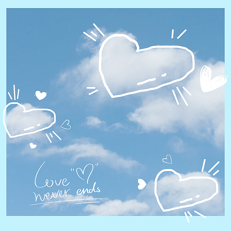 简约清新线条爱心小鱼晒照plog