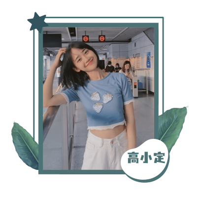 手绘简约格子少女微信头像