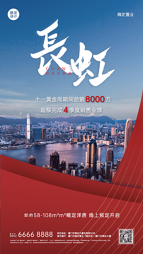 国庆房地产业绩喜报喜庆海报